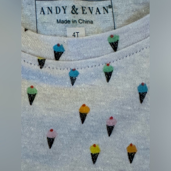 NWT Andy & Evan Girls 4T Purple Ice Cream Tee - Picture 5 of 8